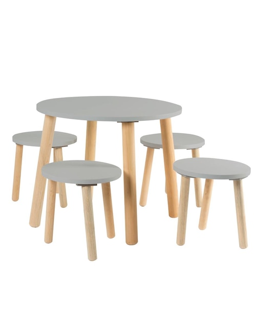 Set de bancos con mesa circular para niños Duduk