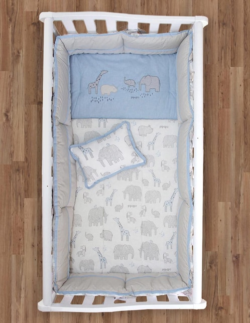 Juego de cuna Pipapo Selva para bebé niño 4 piezas