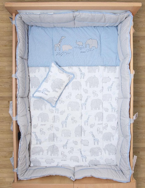 Juego de cuna Pipapo Selva para bebé niño 4 piezas