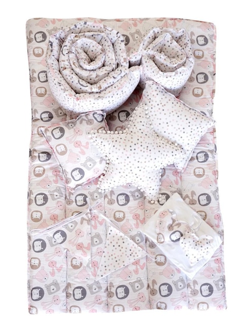 Juego de cuna Titi Muebles Animalitos para bebé niña 9 piezas