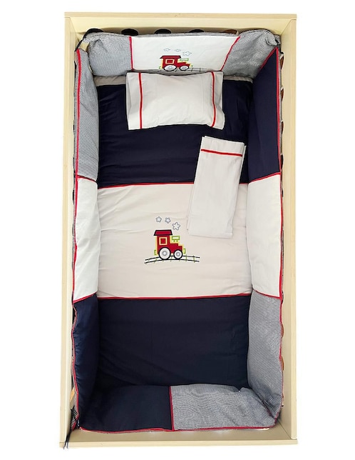 Juego de cuna Bambineto Tren Bordado infantil unisex 6 piezas