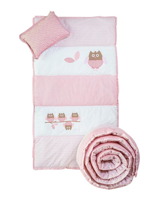 Juego de cuna Pipapo Búhos para bebé niña 4 piezas