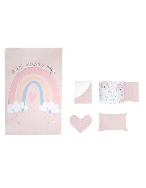 Juego de cuna chiquimundo reversible "para" bebé niña 5 "piezas"