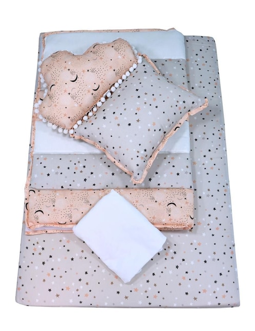 Juego de cuna titi muebles luna con colchón "para" unisex 5 "piezas"
