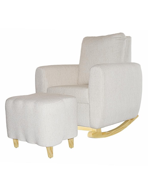 Mecedora con taburete Mueble Mom de poliéster