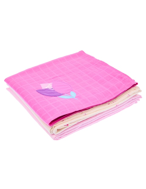 Set cobijas de tejido plano Mon Caramel para bebé niña
