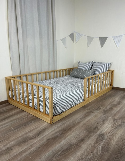 TITI MUEBLES Cama baja Montessori Titi Muebles de madera pino individual