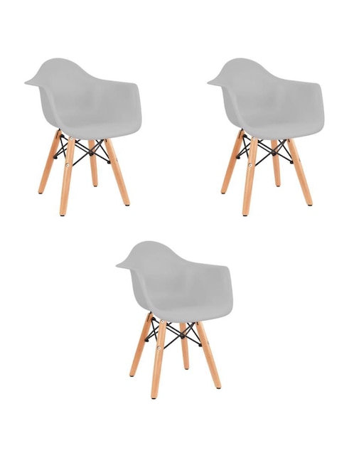 Silla 3 "piezas" set de sillas de plástico para niños y niña duduk "de" madera infantil
