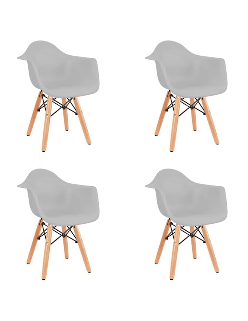 Silla 4 "piezas" sillas de plástico para niños y niñas de diseño eames ergónomico duduk "de" madera infantil