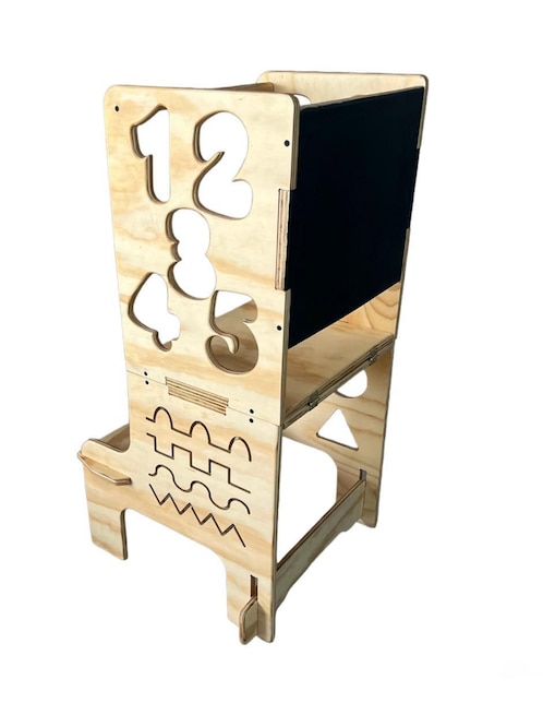 Torre de aprendizaje montessori de madera 1