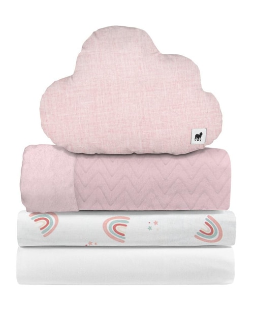 Juego de cuna Nap Arcoíris Love para bebé niña 4 piezas