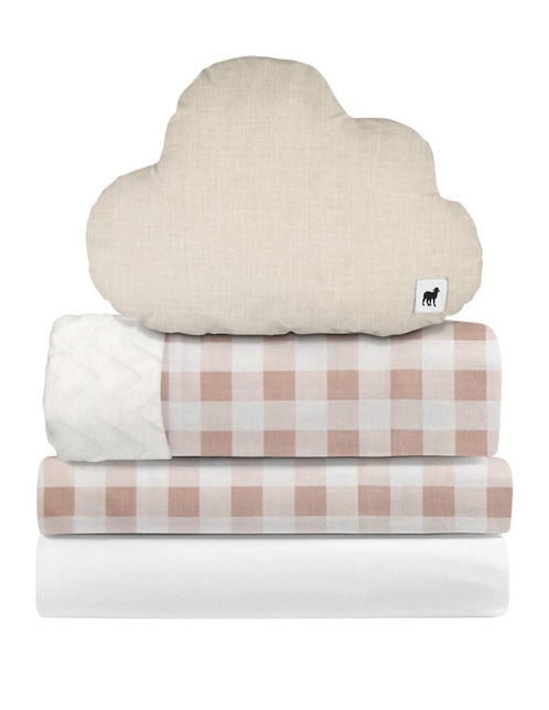 Juego de sábanas de algodón 250 hilos Nap Gingham