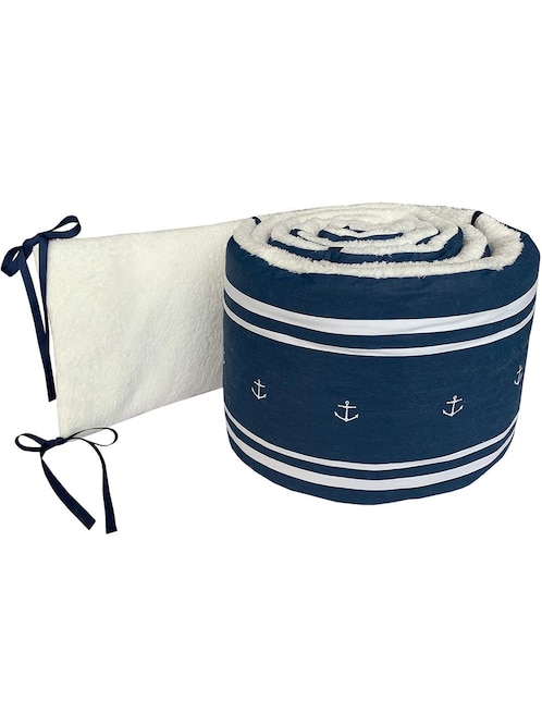 Bumper Protector de Cuna Anclas Marino