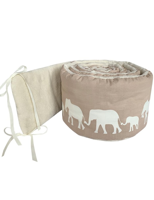 Bumper Protector de Cuna Bambineto Elefantes beige