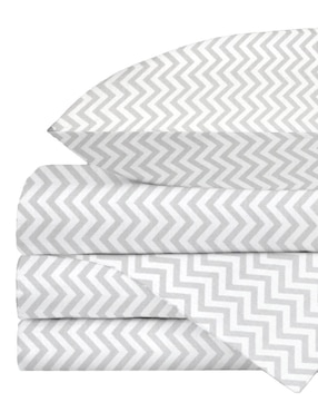 Juego De Sábanas De 3 Piezas Para Cuna 70 X 130 Cm Nap 100% Algodón Chevron Gris