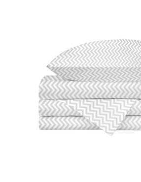 Juego De Sábanas De 3 Piezas Para Cama Cuna 95 X 140 Cm Nap Chevron Gris