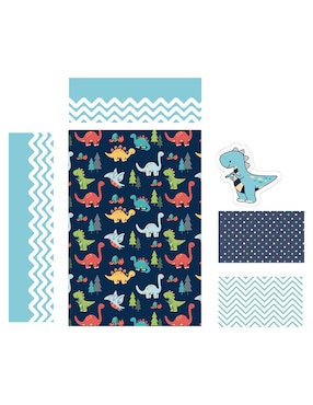 Juego de cuna Beikia Dino Colors infantil unisex 6 piezas
