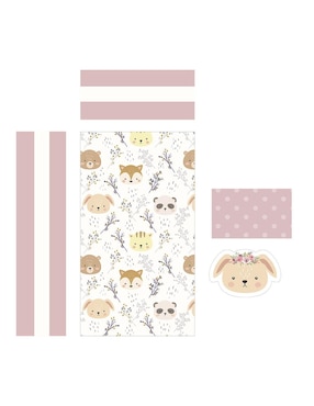 Juego de cuna Beikia Sweet Animals para bebé niña 5 piezas