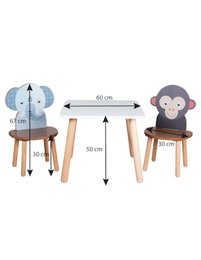 Set de mesa infantil Duduk Montessori de 3 piezas