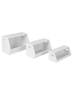Jugueteros modulares modernos de madera blancos Duduk