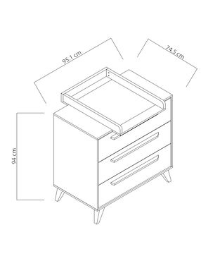 Cómoda con cambiador Lazio Mon Caramel de MDF