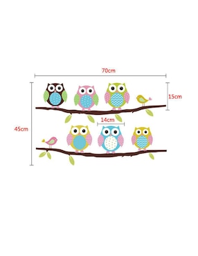 Vinil decorativo para pared de niños Dara Baby Búho
