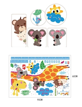 Vinil decorativo Dara Baby Estatura Jirafa Con Regla De Medición