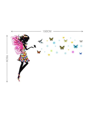 Vinilo decorativo Dara Baby Hada de Pie con Mariposas
