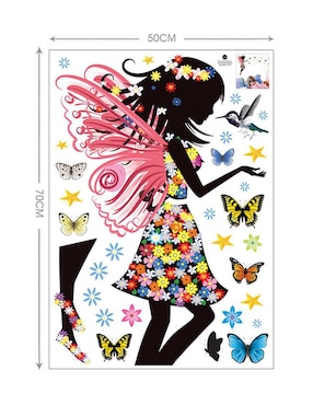 Vinilo decorativo Dara Baby Hada de Pie con Mariposas