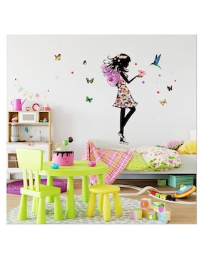 Vinilo decorativo Dara Baby Hada de Pie con Mariposas