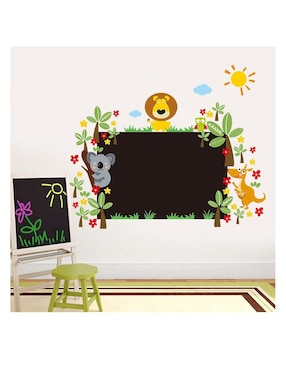 Vinil decorativo Dara Baby Pizarron Con Animales Selva