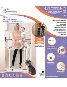 Puerta de seguridad de metal para bebé Dreambaby