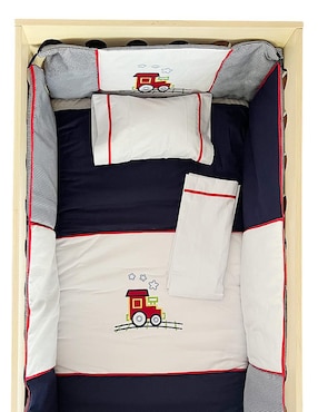 Juego de cuna Bambineto Tren Bordado infantil unisex 6 piezas