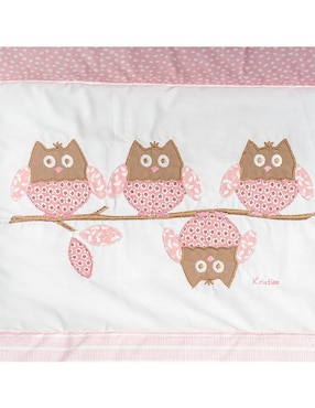 Juego de cuna Pipapo Búhos para bebé niña 4 piezas
