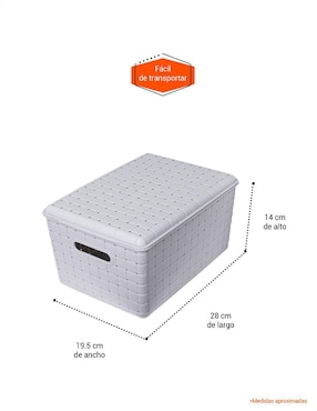Canasta con forma rectangular Tutti de plástico