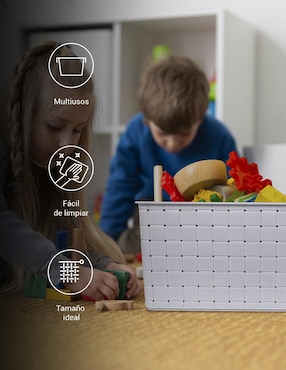 Canasta con forma rectangular Tutti de plástico