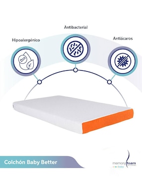 Colchón para cuna memory foam baby better confort medio