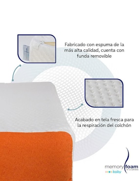 Colchón para cuna memory foam baby better confort medio