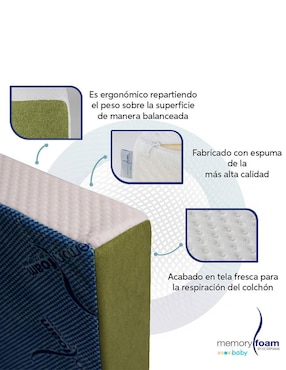 Colchón para cuna Memory Foam Baby Essential confort medio