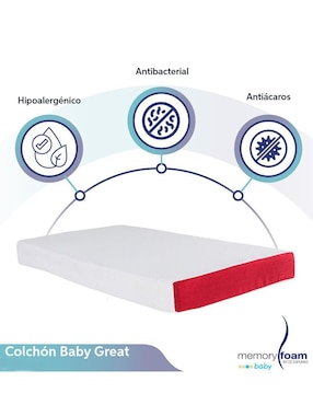 Colchón para cuna Memory Foam Baby Great confort firme