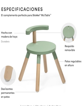 Silla Mutable Stokke de madera