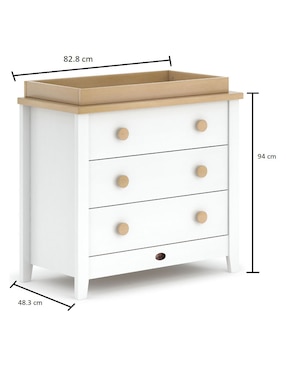 Cómoda con cambiador Latte Mon Caramel de MDF y chapa