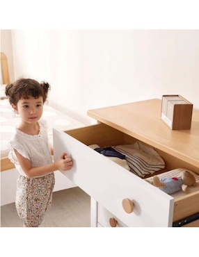 Cómoda con cambiador Latte Mon Caramel de MDF y chapa