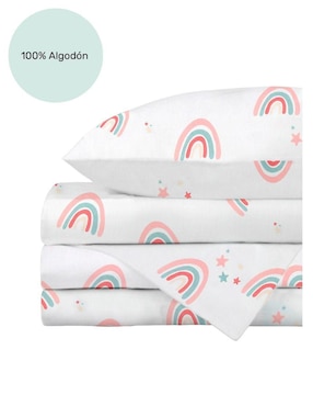 Juego de sábanas de algodón 300 hilos Nap arcoíris love