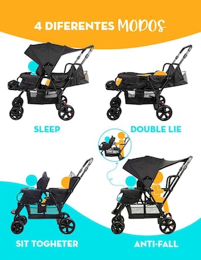 Carriola doble Mima2 plegable