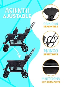 Carriola doble Mima2 plegable