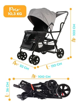 Carriola doble Mima2 plegable