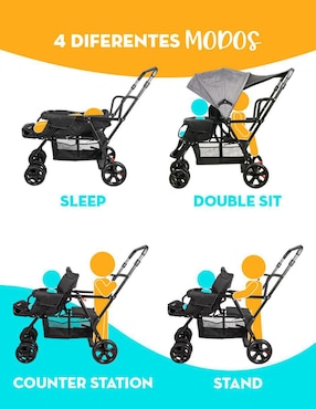 Carriola doble Mima2 plegable