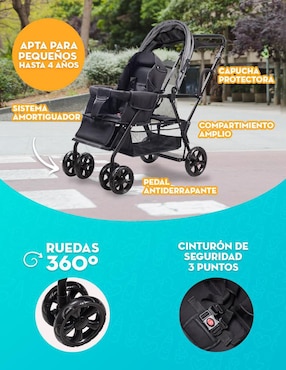 Carriola doble Mima2 plegable