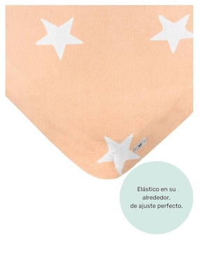 Sábana para cajón de poliéster 300 hilos Nap Estrellas Peach